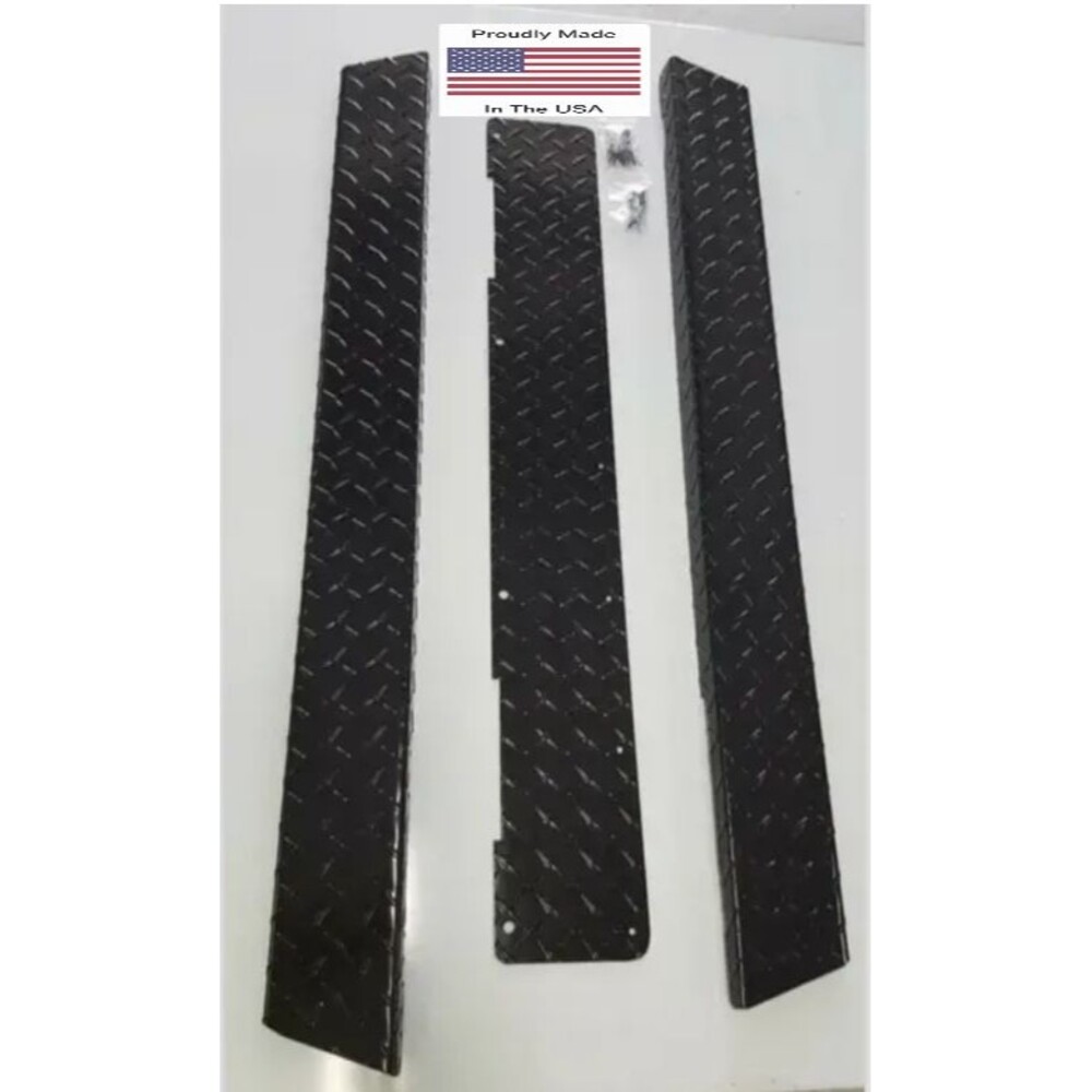 YAMAHA GOLF CART-DIAMOND PLATE ROCKERS G2-G9 Rocker panels & Kick Black Made USA